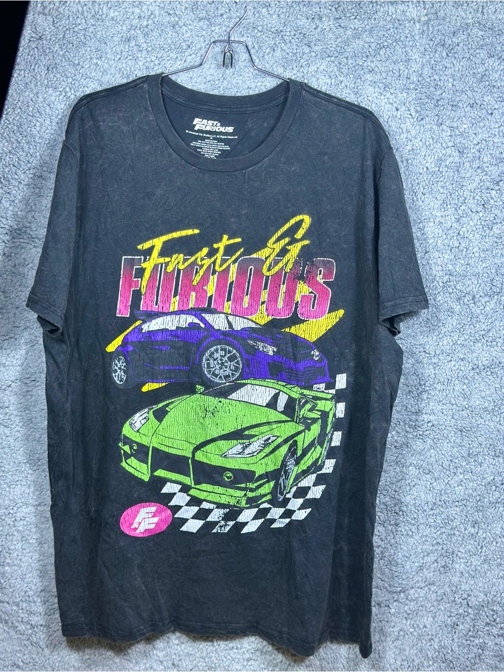 Fast & Furious Graphic T-Shirt Black XL Race Cars Universal Official Te